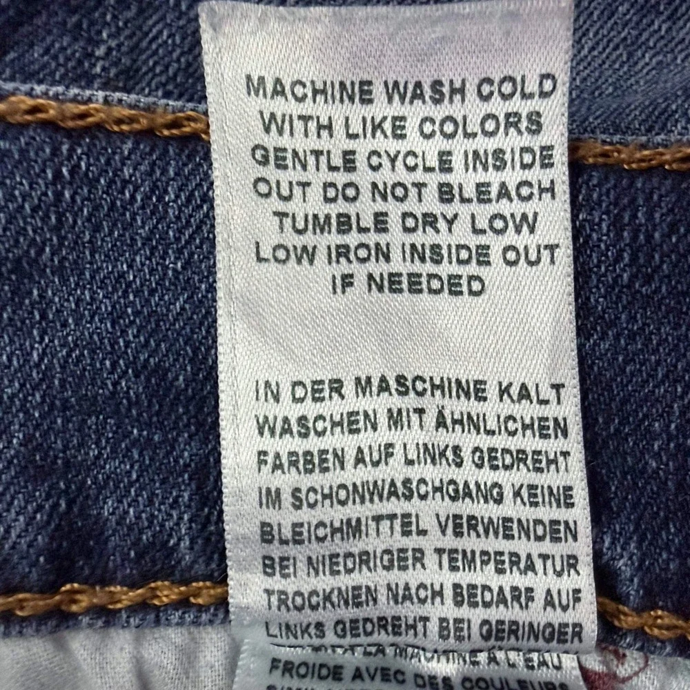 True Religion Straight Flap Jeans Mens 36 Blue Denim Y2K Streetwear Horseshoe